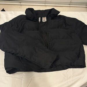 Gymshark Black Quilted Jacket with Branded Tag